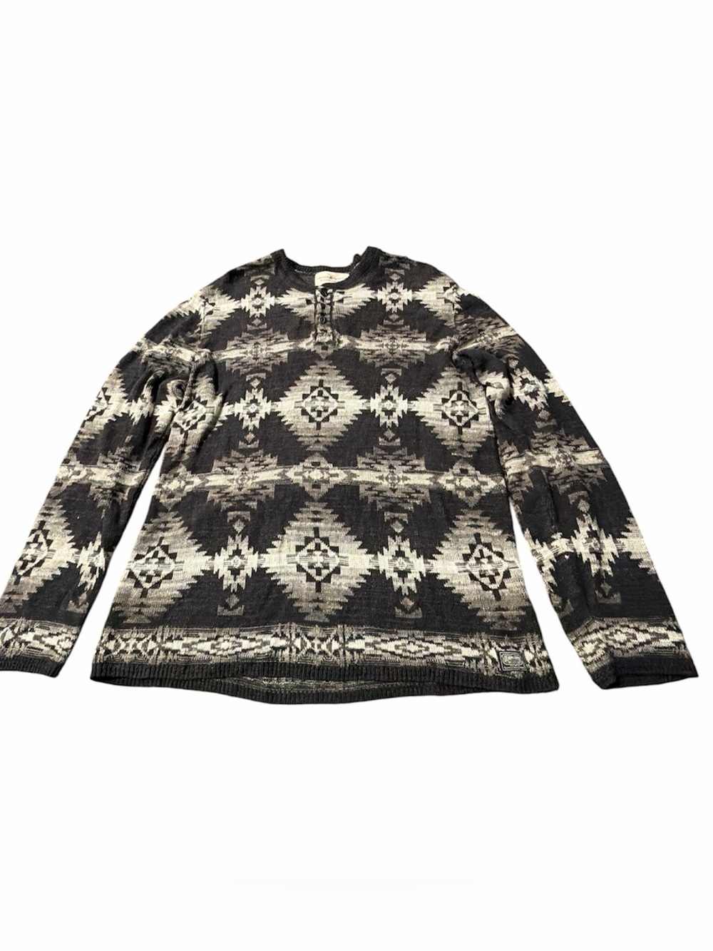 Denim & Supply Ralph Lauren Size Medium Brown Tan Aztec Print Sweater